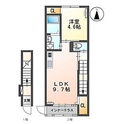 サンフィット 1LDKの間取図画像