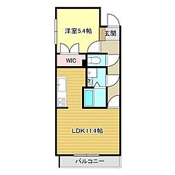 ヴィガラス平町 1LDKの間取図画像