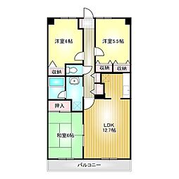 マンションベルシー 3LDKの間取図画像