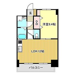 モアナコート 1LDKの間取図画像