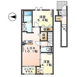 クレアシオン南 2LDKの間取図画像