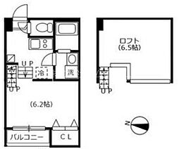 ハーモニーテラス六田 1Kの間取図画像