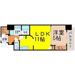 ダイワシティー大須 1LDKの間取図画像