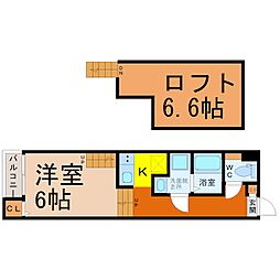 ハーモニーテラス四番2 1SKの間取図画像