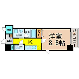 プラチナム 1Kの間取図画像