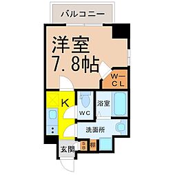 エスリード名古屋東別院 1Kの間取図画像