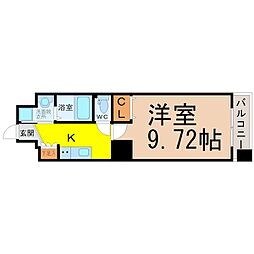 プロシード千代田 1Kの間取図画像