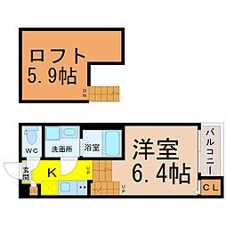 アルバ上小田井 1SKの間取図画像