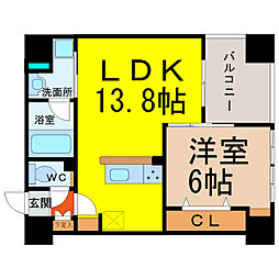 PerteKanayama 1LDKの間取図画像
