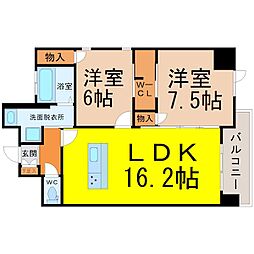 コモレビスクエア名駅北 2LDKの間取図画像