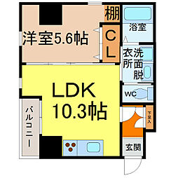 サンエスケーイワタ丸の内 1LDKの間取図画像