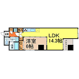 アモンフォンテーヌ 1LDKの間取図画像