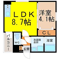 ムーブ生駒ウェスト 1LDKの間取図画像