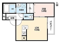 HaroKanayama 1LDKの間取図画像