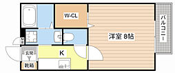 プランドール 1Kの間取図画像