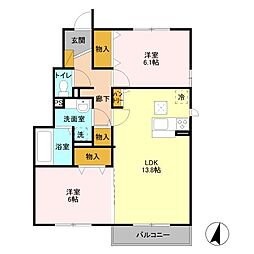 フラーゼ 2LDKの間取図画像