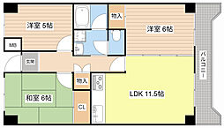 コーポ菱苑 3LDKの間取図画像