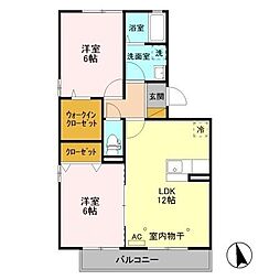 ノールベルクB 2LDKの間取図画像