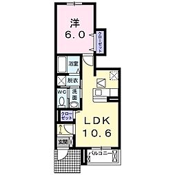 アヴァンティヒルズ 1LDKの間取図画像