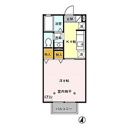 メゾン・ボナール 1Kの間取図画像