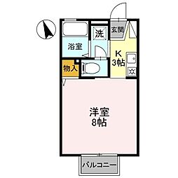 コーポフレンド 1Kの間取図画像