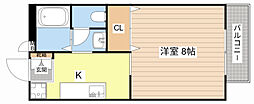 リリックハイツ 1Kの間取図画像