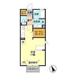 セントラルヴィレッジC ワンルームの間取図画像