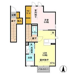 プラシエンテA 1LDKの間取図画像