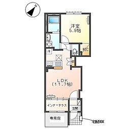 間々田新築アパート(仮) 1LDKの間取図画像