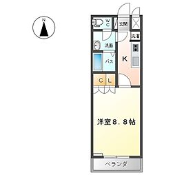 フェアリールージュC 1Kの間取図画像