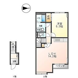 ジュエリーファースト 1LDKの間取図画像