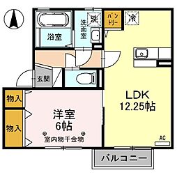リビングタウン結城G 1LDKの間取図画像