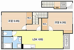 ソレイユ 2LDKの間取図画像