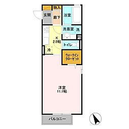 エンベリーザA 1Kの間取図画像