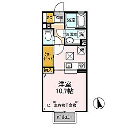D-room思川ブランF ワンルームの間取図画像
