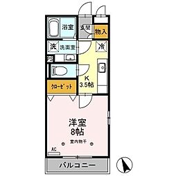 アネシス城北C 1Kの間取図画像