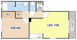 ラフォーレ 1LDKの間取図画像