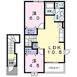 Sun・verdyB 2LDKの間取図画像