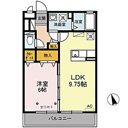 オッツグレース 1LDKの間取図画像