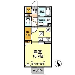 クロシェットメゾン5 ワンルームの間取図画像