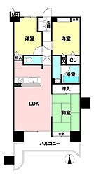 朝日プラザ伏見桂川 3LDKの間取図画像