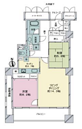 OAPレジデンスタワー東館 2LDKの間取図画像