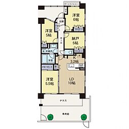 サンクレイドル大和深見 3SLDKの間取図画像