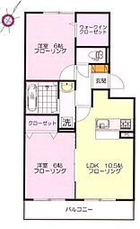 エスペランサ富士 2LDKの間取図画像