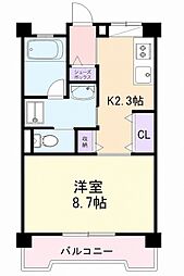 松本ビル 1Kの間取図画像
