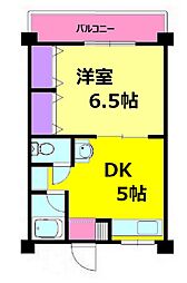 きさらぎビル 1DKの間取図画像