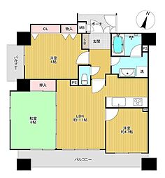 エスリード八尾東本町 3LDKの間取図画像