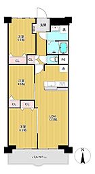 シャトー八戸の里 3LDKの間取図画像