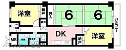 メゾンドール羽衣 4DKの間取図画像