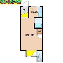 杉本住宅 1Kの間取図画像